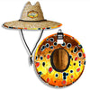 Brown Trout2 Fish Print Patterned Straw Sun Hat