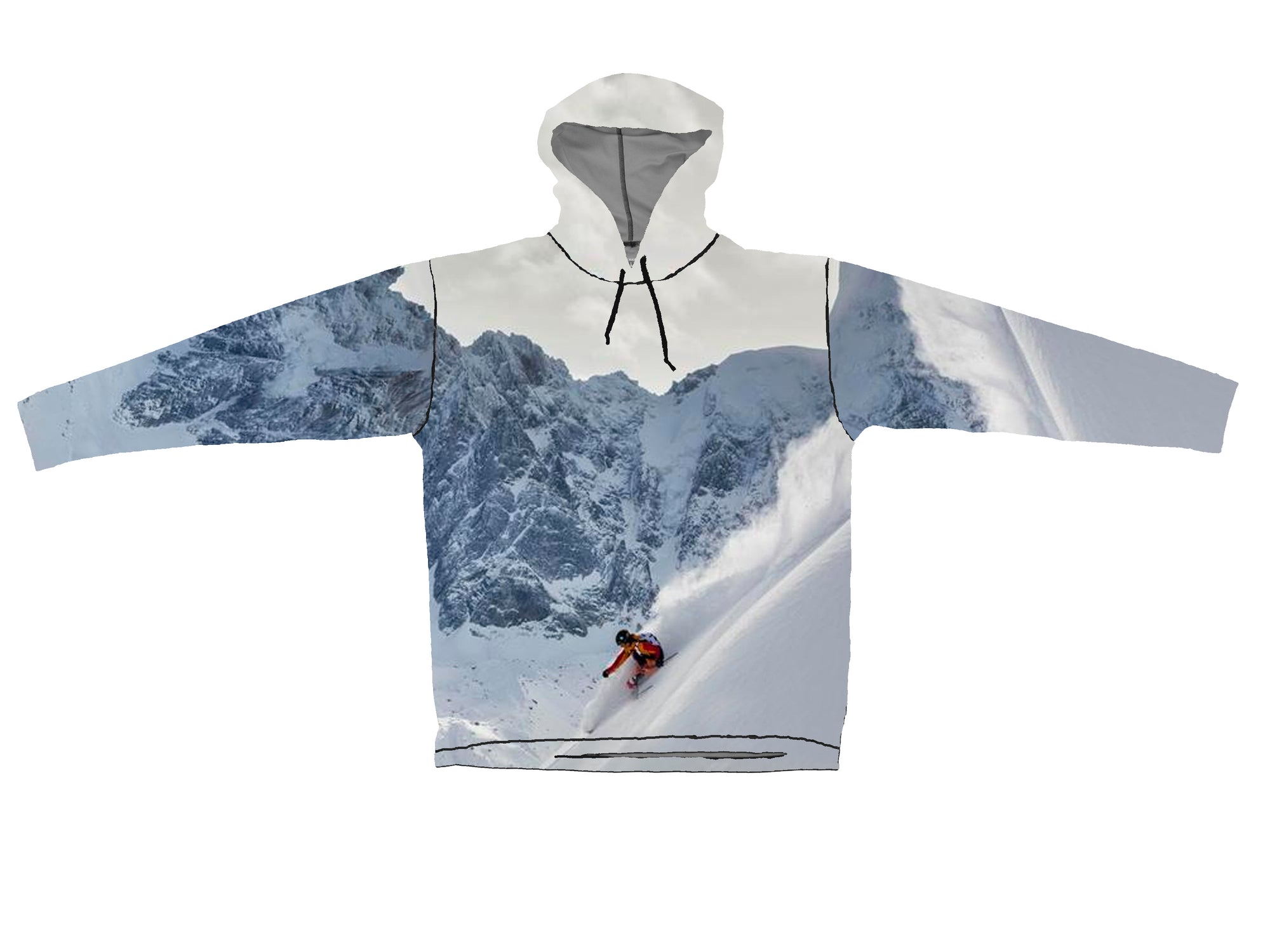 Jagged Edge 2 Lightweight Mountain Graphic Hoodie