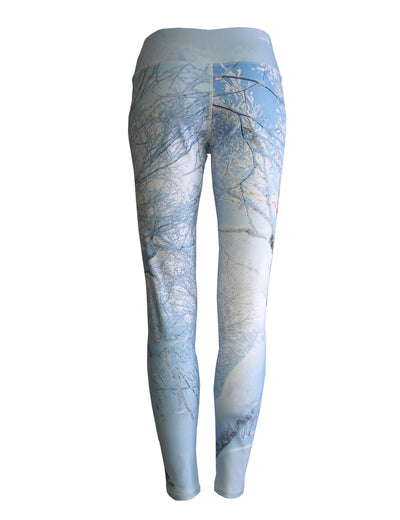 Snowcrossed Mountain Print Patterned All Sport Leggings