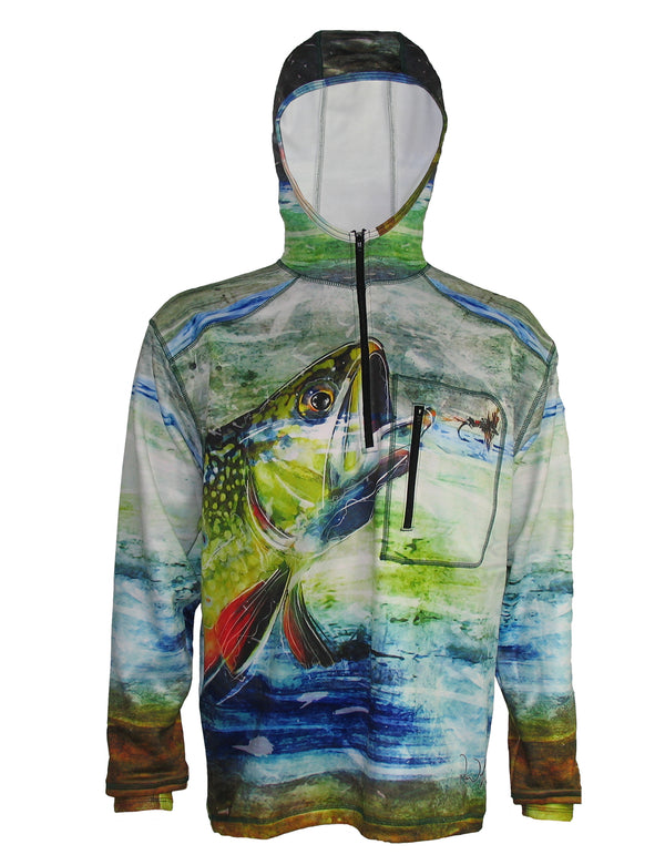 Brook Trout 1/4-Zip FlexShell Hoodie Fly Fishing Apparel - Cognito