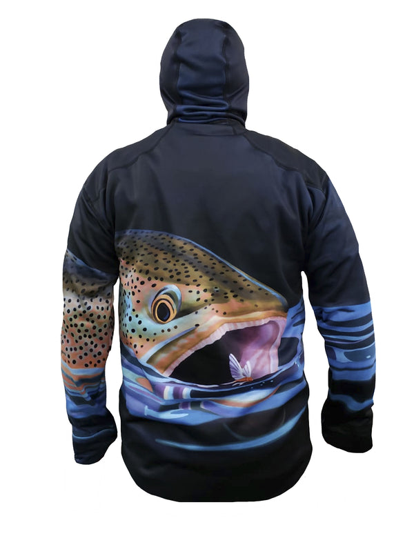 トップス  peak Fishing Pullover Brown Snack 1/4-Zip FlexShell Hoodie Fly Fishing Clothing Apparel