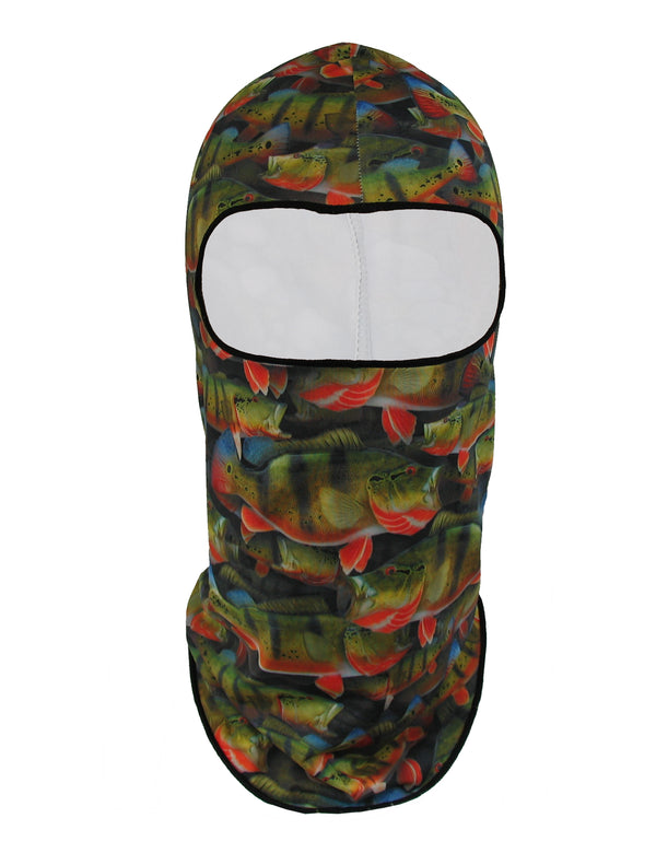 Fin-Flank Peacock Bass Sun Mask | Fish Print Accessories and Gifts