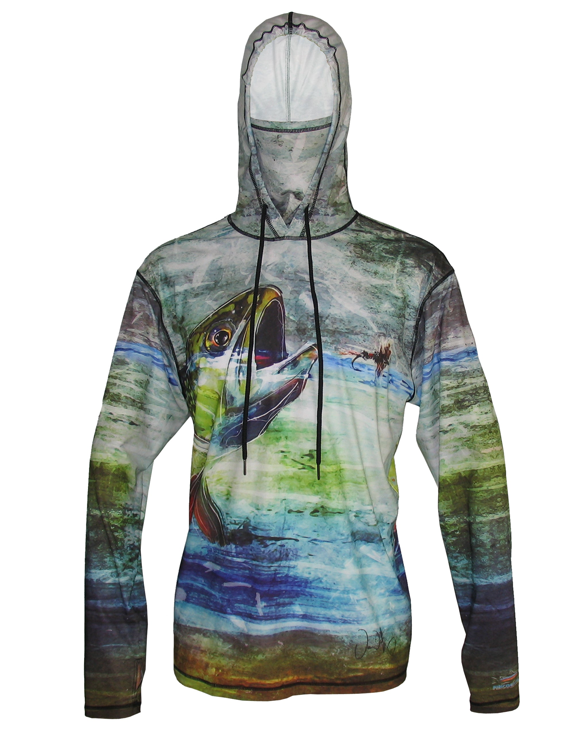 Fincognito Sunpro Hoodie Brook Trout Fish Print Fly Fishing