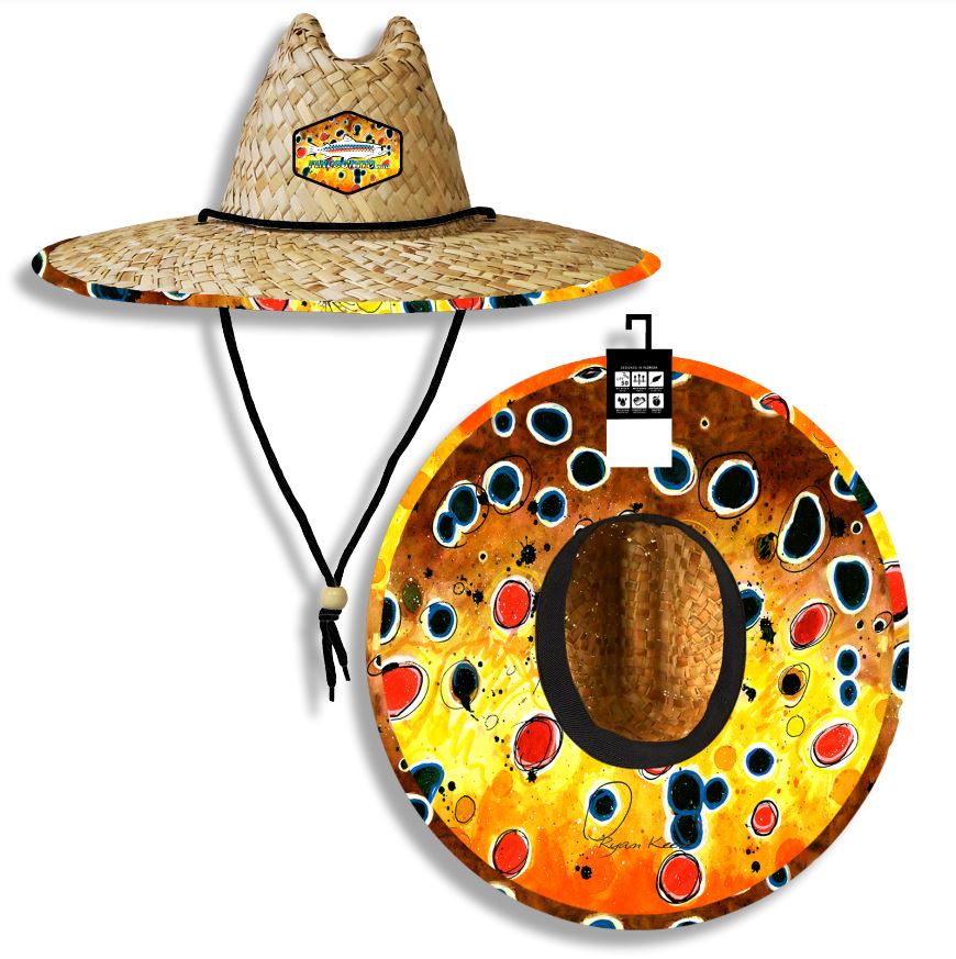 Brown Trout2 Straw Sun Hat | Fly Fishing Clothing