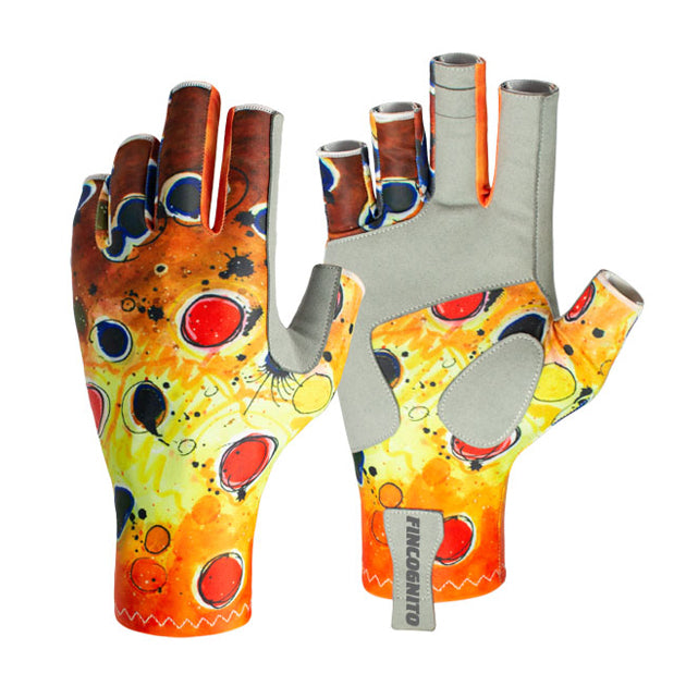 These brown trout sun gloves offer UPF50 sun protection.  Fish art by Ryan Keene.  Along with fly fishing and spin casting, these are great for hiking, mountain biking, kayaking, and other outdoor activities.