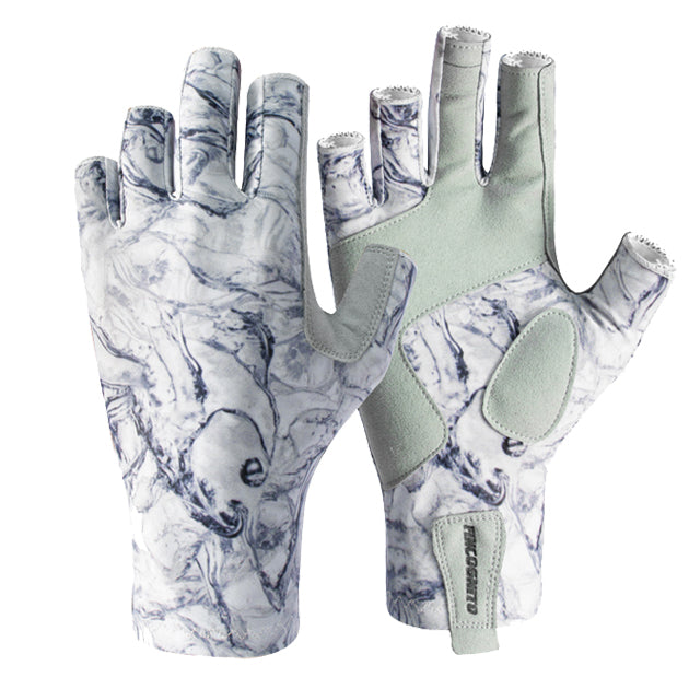 Fin-Flank Fishwater Sun Gloves  Fish Print Accessories and Gifts