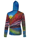 Rafting on the Grand Canyon and the Colorado River on a SunPro sun protective hoodie. Back view.