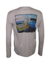 Men's Sun Protective Fishing Shirt Grey/Whiplash Rainbow Trout