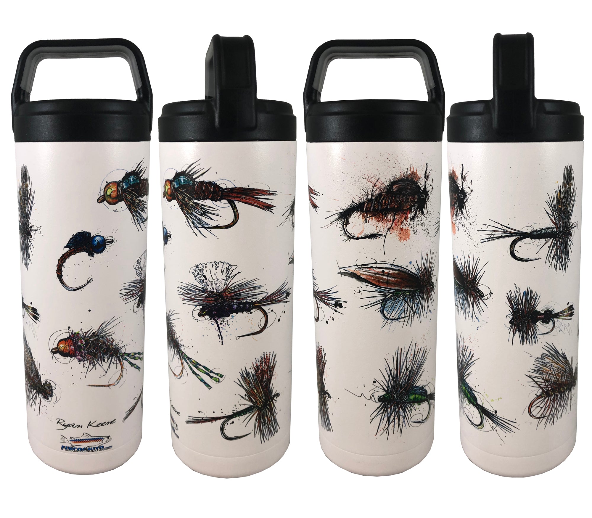 Bunch of Flies Hot/Cold Beverage Bottle-20 Oz., White