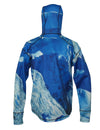 Making Tracks 1/4 Zip Hoodie back view mountain clothing brand offers SPF Protection from harmful UV Rays.  Enjoy the picture hoodies or just spend a day skiing.
