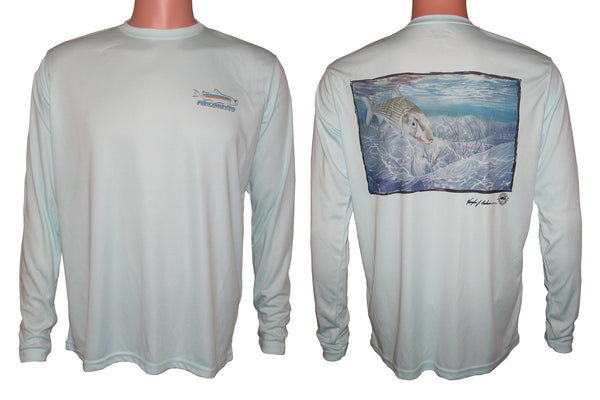Men's Sun Protective Fishing Shirt Bonefish Seafoam Green Long Sleeve -  Cognito Brands, Inc.