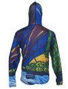 Back view of SunPro Hoodie with art by Heidi Messner