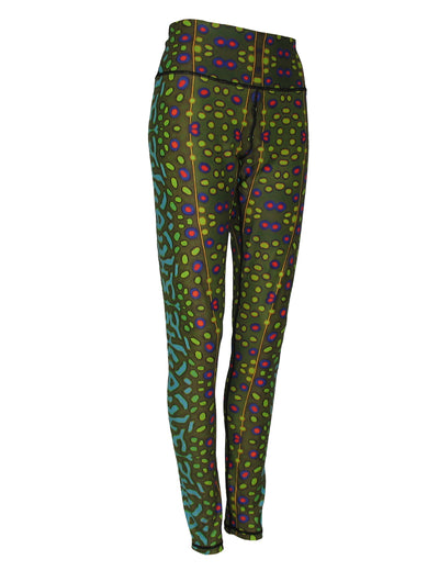 Brook Trout Fish Print Patterned Leggings Women's Fly Fishing