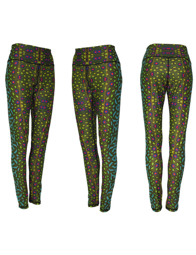 Brook Trout Fish Print Patterned All Sport Leggings