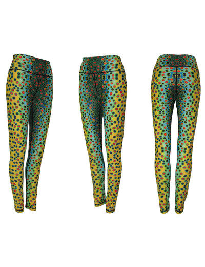Brown Trout Fish Print Patterned All Sport Leggings