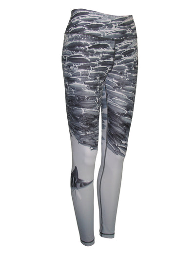 Striped Marlin surfing and diving beach leggings offer sun protection, perfect for a day at the beach or on the ocean.