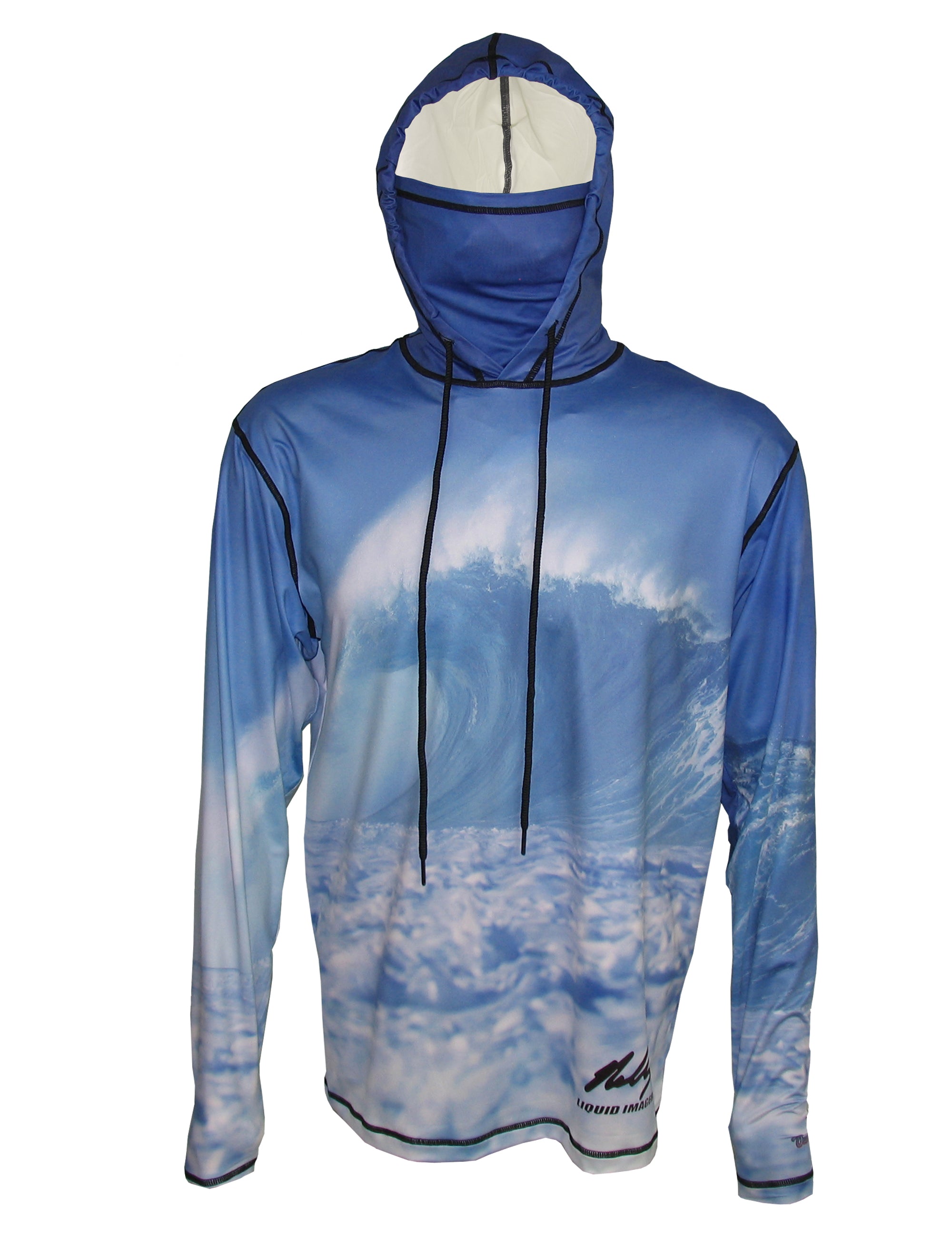 Blue Wave Lightweight Graphic Ocean Hoodie Beach Clothing and