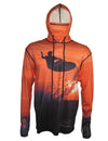 Sunset Surfer surfing and diving beach hoodie offers sun protection with a built in face mask.  Perfect for a day at the beach or on the ocean. 