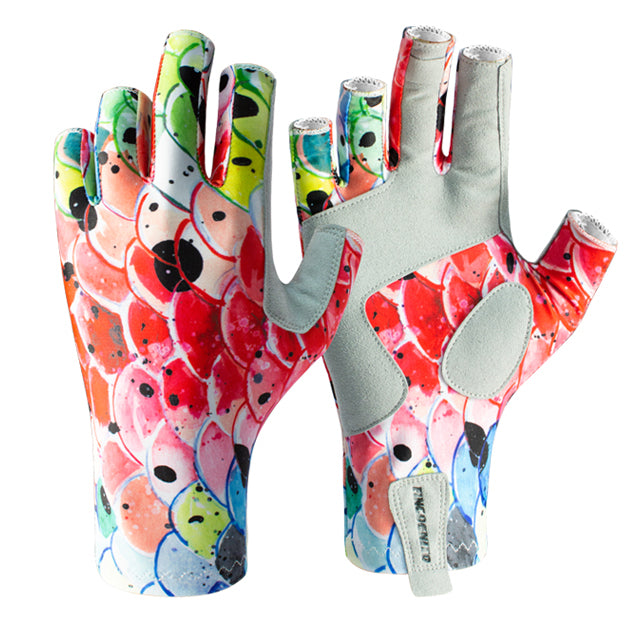 Fin-Flank Rainbow#3 Sun Gloves  Fish Print Accessories and Gifts