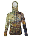 Secluded Brown Sunpro Hoodie fishing clothes are a great representation of a Brown Trout rising in a spring creek.