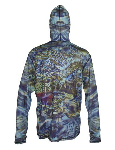 The Tranquility Sunpro Hoodie fishing clothing brand offers SPF Protection from harmful UV Rays.  Be the rainbow trout you seek or just spend a day on the river fishing.
