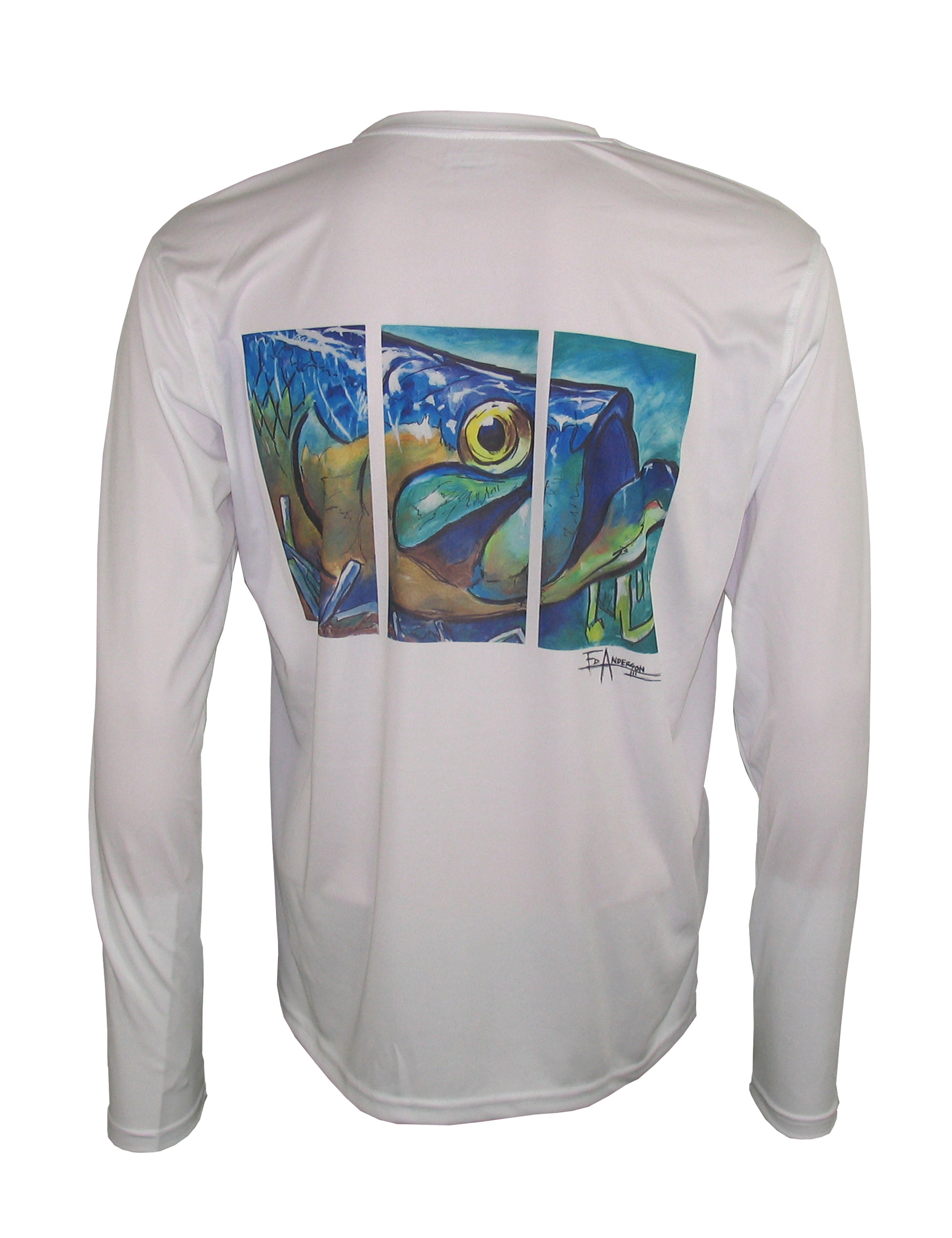 Fincognito Fishing Shirt Mens Tarpon Fish Print Fly Fishing