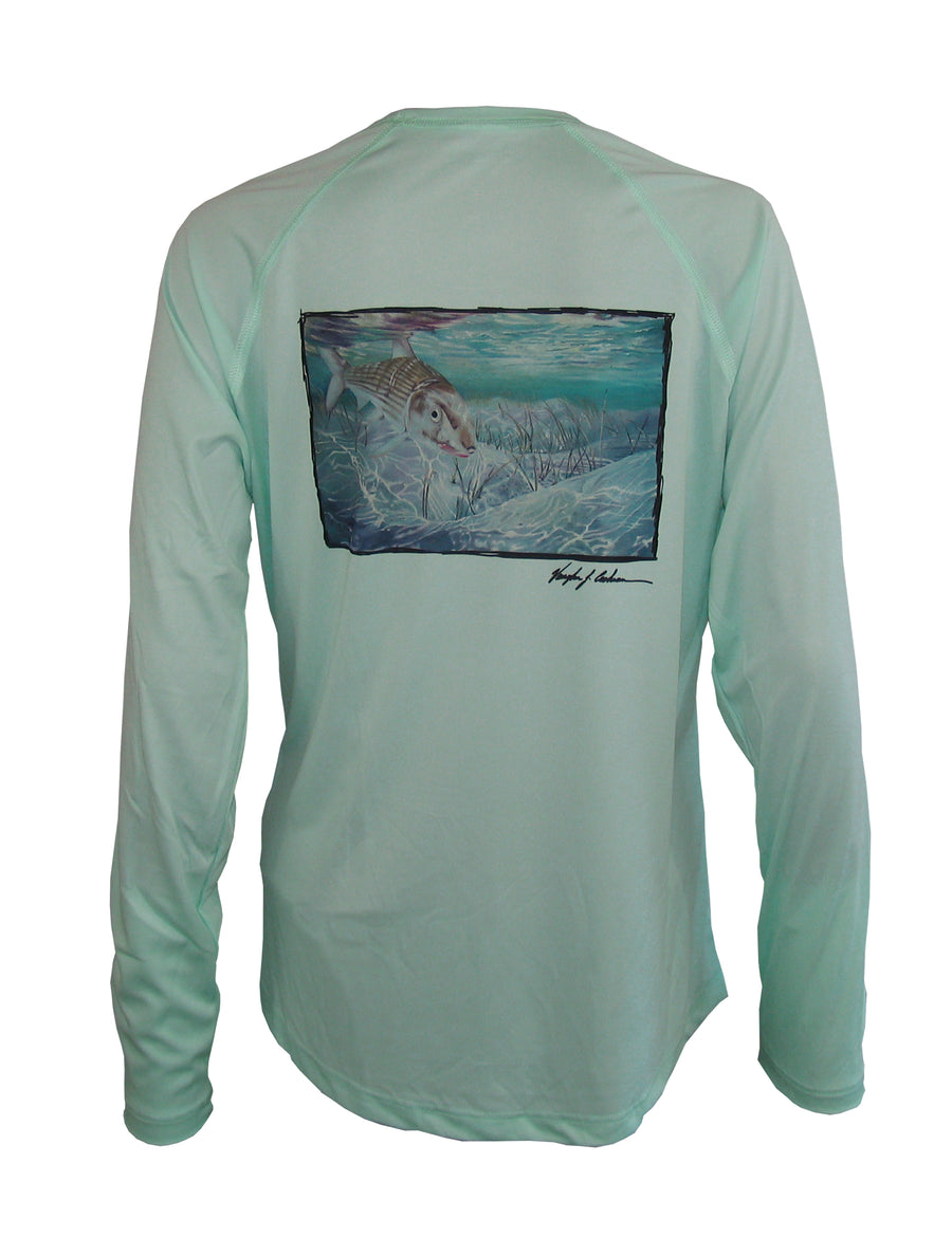 Performance Fishing Shirt Avail Contour Long Sleeve - Bahama Blue L / Blue Shallows