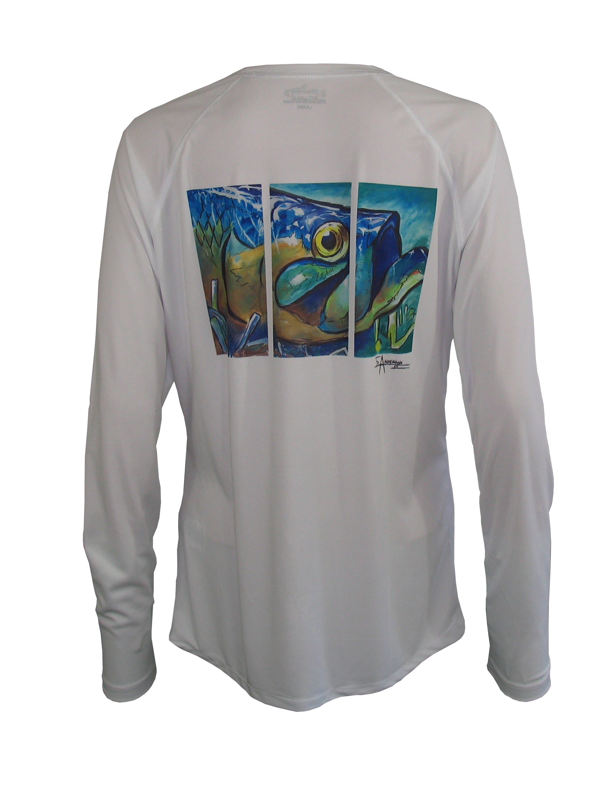 Women's Tarpon Layup/White Solar Performance L/S Fishing T Shirt